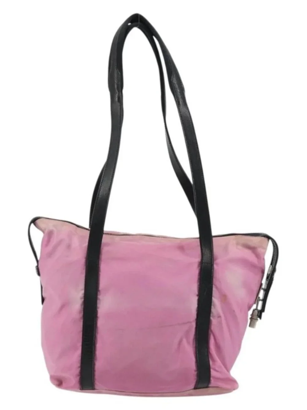PRADA Shoulder Bag Nylon Pink Silver Auth 176628